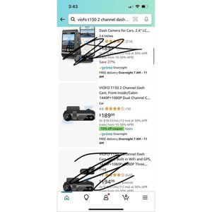 Viofo T130 2 channel Dash Cam Brand New